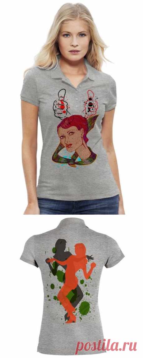 Рубашка Поло Stella Plays &quot;Девушка в галстуке.&quot; от Printissimo - Printio