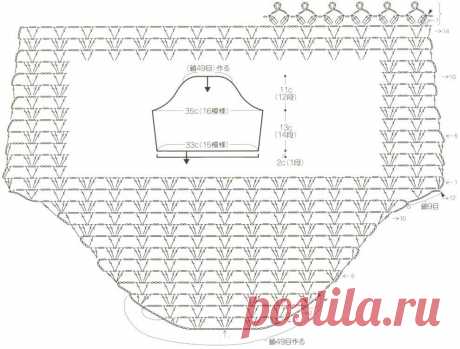 Рукав крючком вязанный сверху