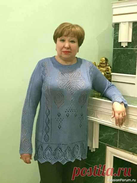Туника для полных женщин | Вязание для женщин спицами. Схемы вязания спицами Ж/Спицы Платье Сарафан Туника