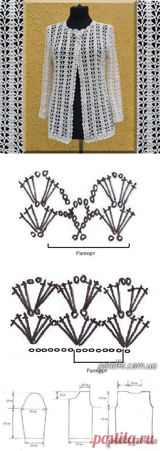 Ажурный жакет в стиле Шанельй. Как вязать
