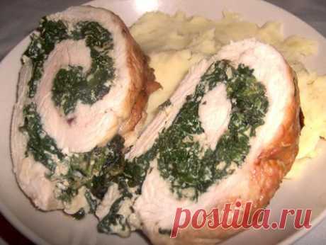 Куриный рулет со шпинатом — Мирок на двоих