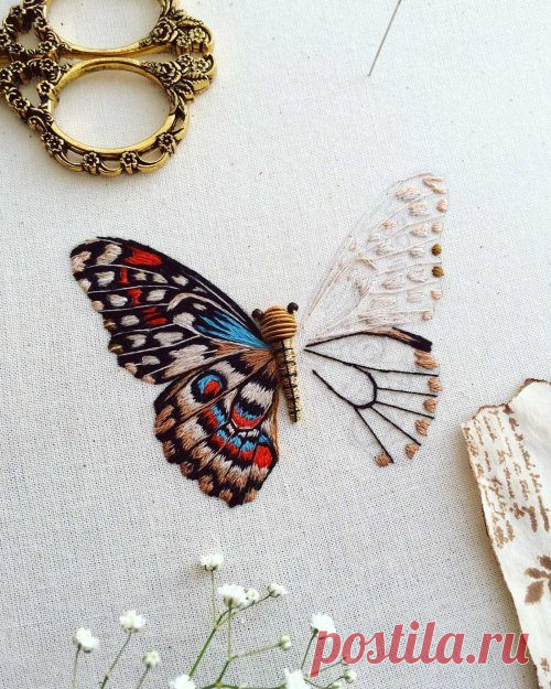 Вышитые насекомые от Хамайры Бинт Альтаф