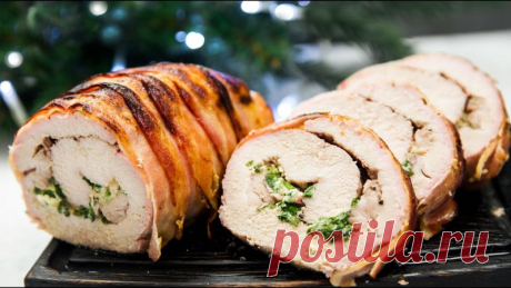 НОВИНКА!!! Сочная свинина в Духовке - Вкусный Рулет из Свинины в Духовке СВИНОЙ РУЛЕТ НА ПРАЗДНИЧНЫЙ СТОЛРецепт очень вкусного сочного свиного рулета на праздничный стол.Ингредиенты:- 1,5-1,8кг свиной вырезки- соль, перец (прочие специи по желанию)- 3-4 ст.л. соуса для мяса (кетчуп, аджика, томатные, ткемали, наршараб и т.п. кисло-сладкие)- 100гр сыра- пучок...