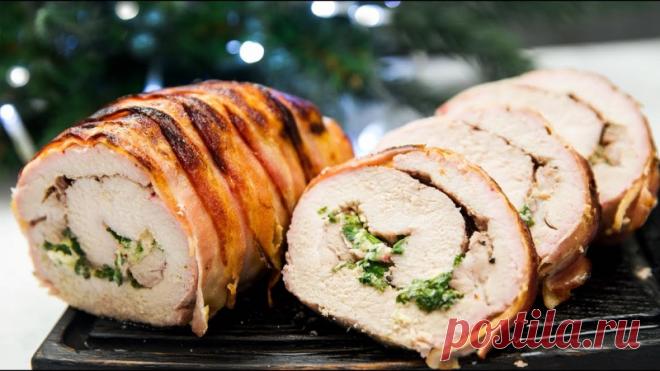 НОВИНКА!!! Сочная свинина в Духовке - Вкусный Рулет из Свинины в Духовке СВИНОЙ РУЛЕТ НА ПРАЗДНИЧНЫЙ СТОЛРецепт очень вкусного сочного свиного рулета на праздничный стол.Ингредиенты:- 1,5-1,8кг свиной вырезки- соль, перец (прочие специи по желанию)- 3-4 ст.л. соуса для мяса (кетчуп, аджика, томатные, ткемали, наршараб и т.п. кисло-сладкие)- 100гр сыра- пучок...