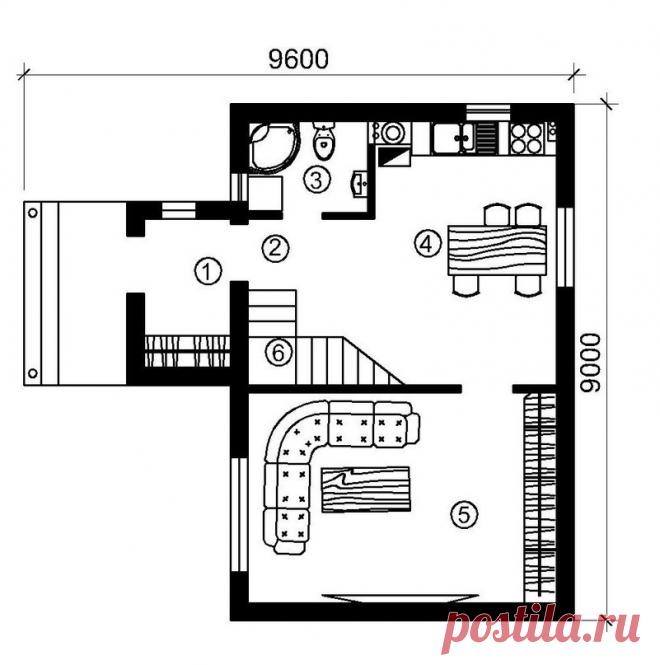 Проект мансардного трехкомнатного дома.
