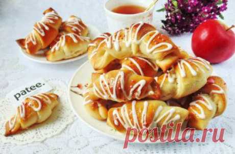 Рогалики с яблоками - рецепт с фотографиями