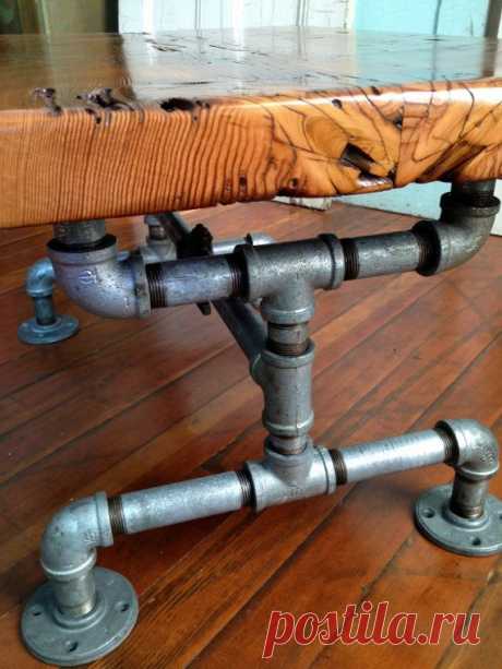 Coffee table, Reclaimed Barn Wood Table, Galvanized pipe,steam punk and old…