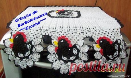 Петушки крючком для украшения каймы (4 мастер-класса)