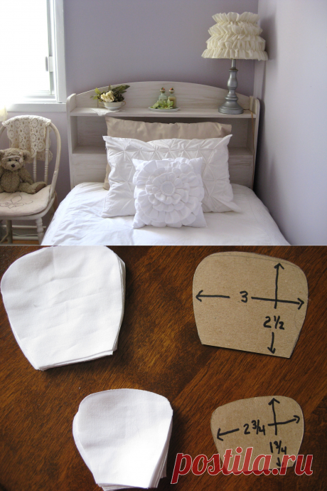 Подушка с шикарным цветком из ткани. Подробный мастер-класс от Линды