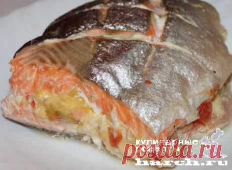«Бандероль» из семги с креветками, сыром и овощами | Фоторецепт с подробным описанием от Харч.ру