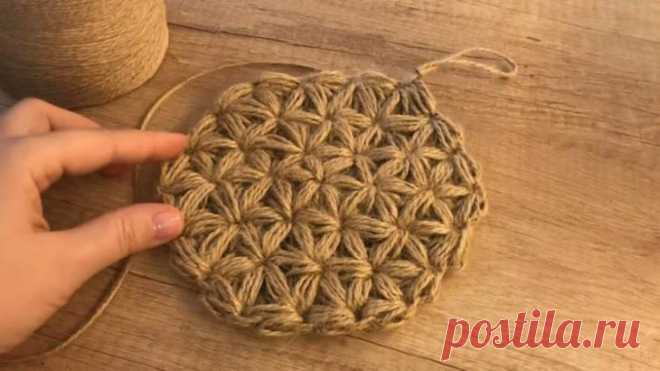 Красивая вещь для дома из джутового шпагата