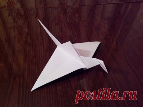 Летающий журавлик оригами, flying crane origami