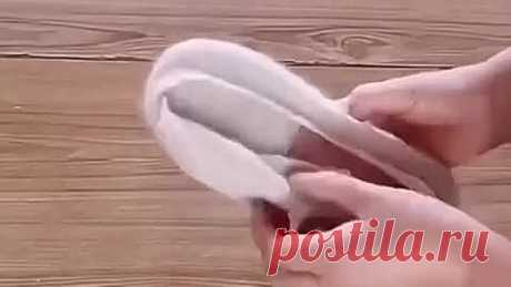 Полезная хитрость как сдeлать мягкие уютные тапочки