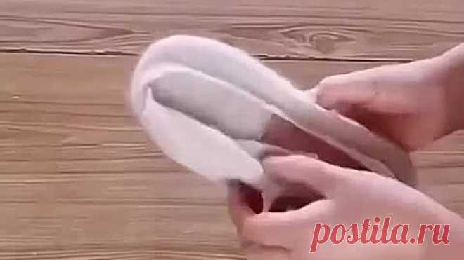 Полезная хитрость как сдeлать мягкие уютные тапочки
