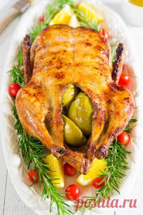 Duck stuffed with apples-24