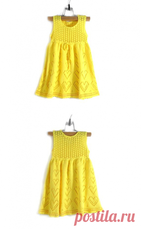 Knitted Baby Dress Yellow 6 12 months от SasasHandcrafts на Etsy