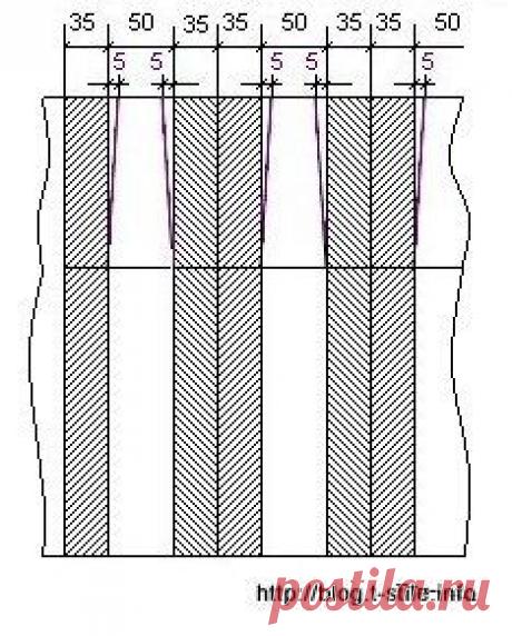 Блог &quot;О шитье&amp;#8230;&quot;  &amp;raquo; Юбка в круговую одностороннюю складку. Часть 4 Дополнительная  разметка складок