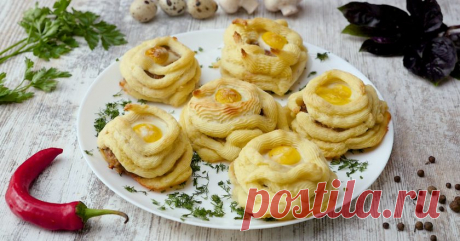 Как приготовить картофельные гнезда с котлетами