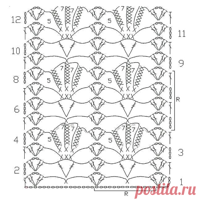 Вязание крючком схемы узоров для печати