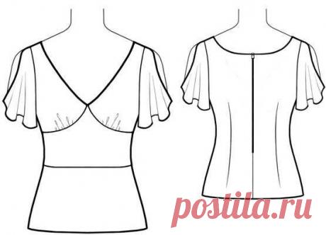 Выкройки на индивидуальные размеры
5619 ТОП  С ПОДРЕЗОМ ПОД ГРУДЬЮ