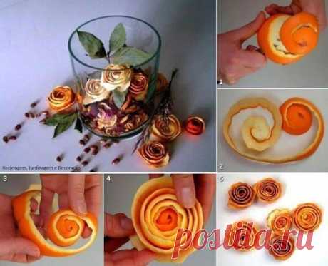 Цитрусовые цветочки из кожуры — Сделай сам, идеи для творчества - DIY Ideas