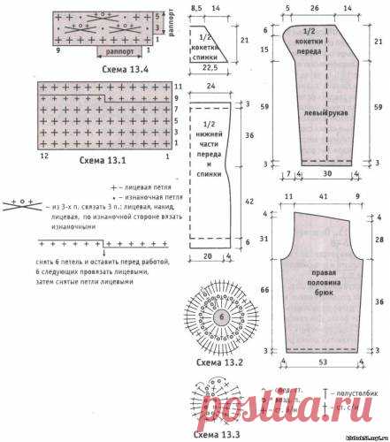 117 Комбинированный брючный костюм вязание крючком и спицами - Платья - Вязание для женщин - Каталог статей - Энциклопедия вязания