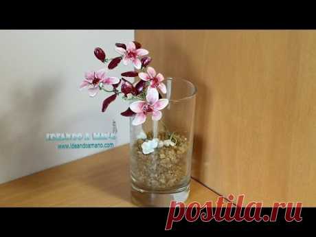 (118) Cómo hacer flores de cerezo con alambre y esmalte - YouTube