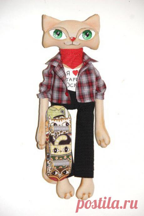 Кот-скейтбордист / Рукоделие