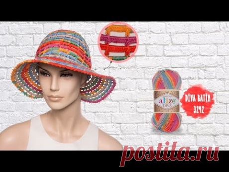 Tığ işi ile yazlık şapka - Summer hat with crochet