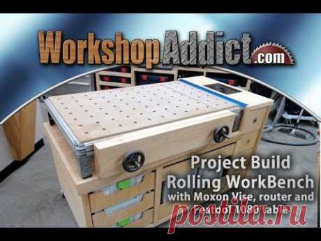 Rolling Woodworkers Bench (part 2)  with Festool MFT/1080 table - Full Build.
