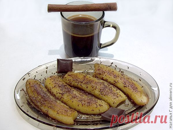 Утренний десерт к кофе Жареные бананы с шоколадом / Рецепты с фото