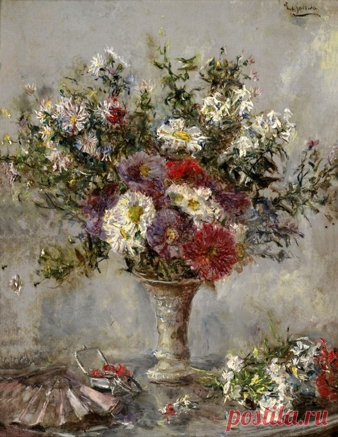 Bouquet of Flowers in Vase by Eduardo León Garrido (Spanish, 1856–1949)