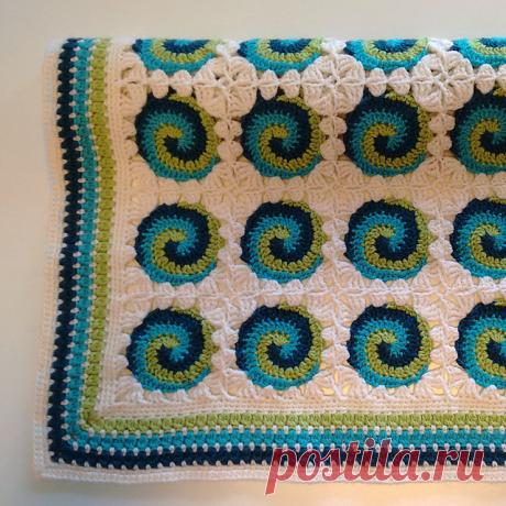 ПЛЕД СПИРАЛЬНЫЙ КРЮЧКОМ