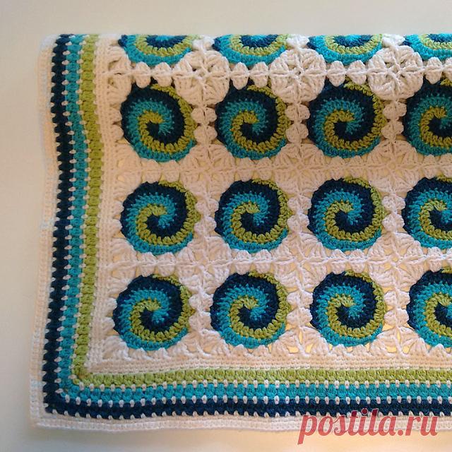 ПЛЕД СПИРАЛЬНЫЙ КРЮЧКОМ