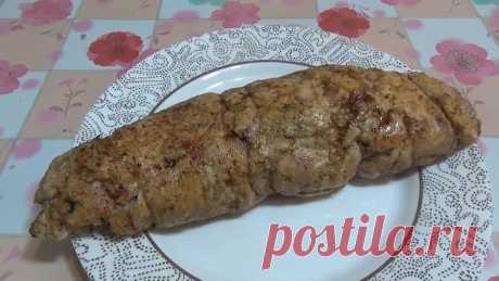 Рулет из куриного филе с грибами