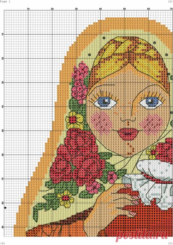 Матрешка. Схемы вышивки крестом - Handmade-Paradise