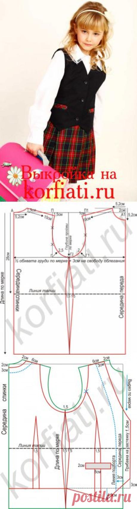 ШКОЛА ШИТЬЯ: Выкройка жилета для девочки от Анастасии Корфиати