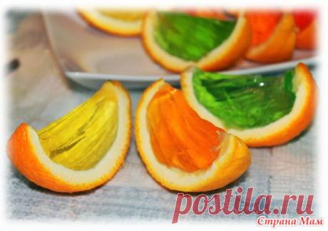 Апельсиновые дольки с разноцветным желе - Страна Мам