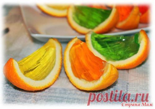 Апельсиновые дольки с разноцветным желе - Страна Мам