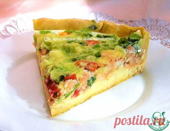 Пирог с лососем, зеленью и овощами – кулинарный рецепт