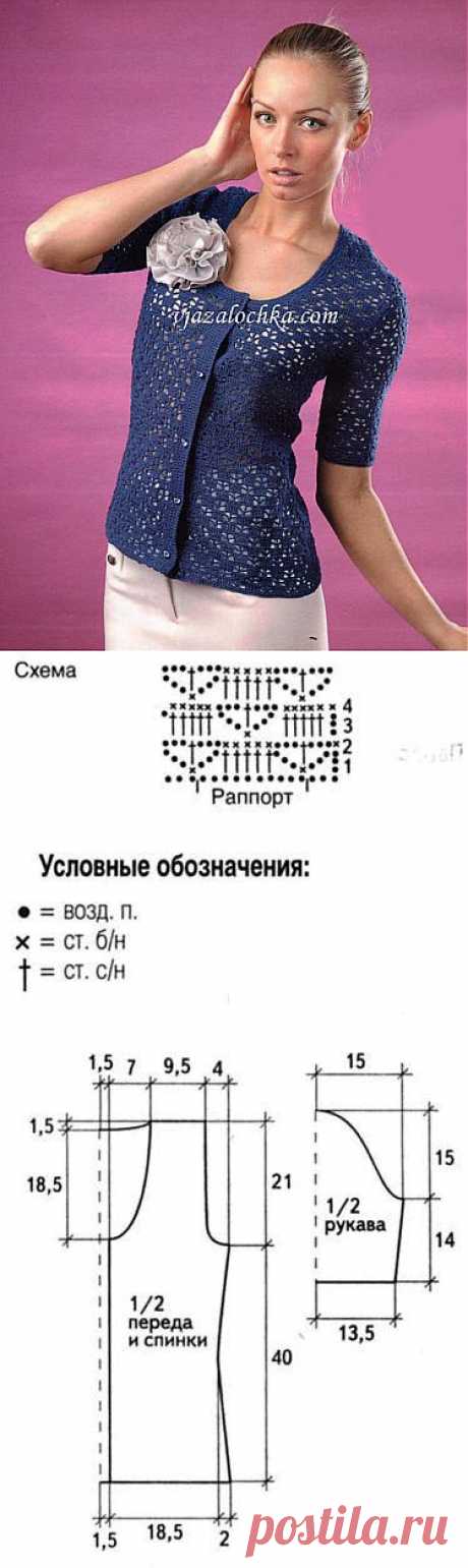 Летняя кофточка на пуговицах