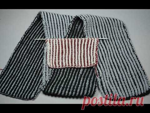 Как связать шарф бриошь