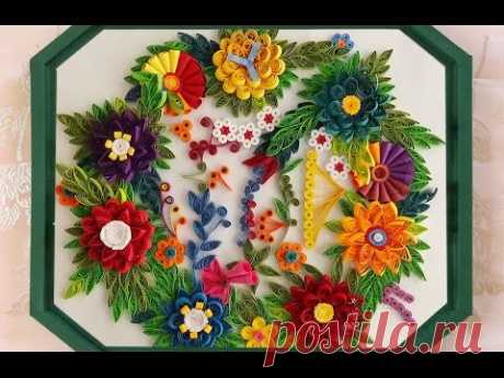 How to make Beautiful Quilling flower Designs | Wall Decorating Ideas |  Paper Quilling Art