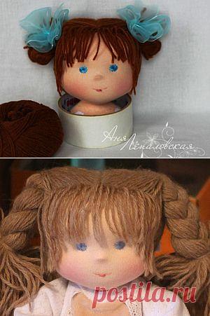 Статичная прическа + оформление челки для вальдорфской куклы