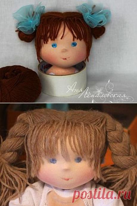 Статичная прическа + оформление челки для вальдорфской куклы