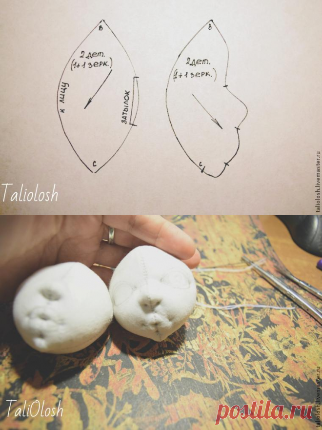 Создание объемной текстильной кукольной головки. Часть первая - Ярмарка Мастеров - ручная работа, handmade