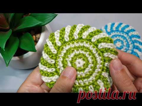 ВОЛШЕБНЫЕ кружочки крючком с УНИКАЛЬНОЙ обвязкой, МОТИВ КРЮЧКОМ, подставка под чашку крючком