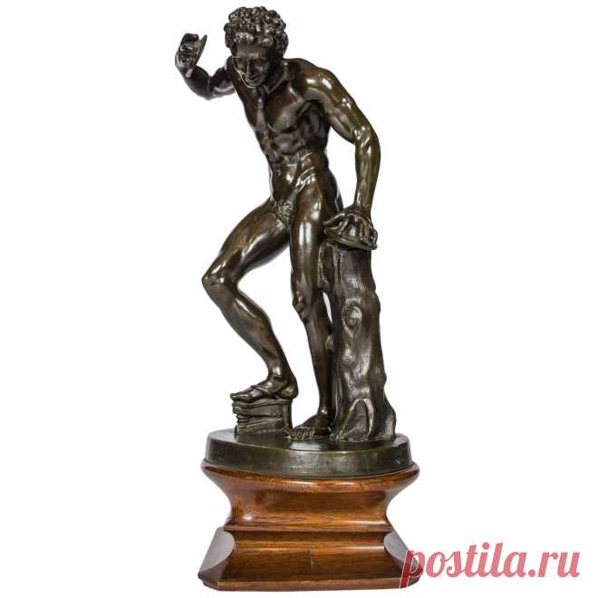 Dancing Faun Bronze Sculpture for sale on Luxify