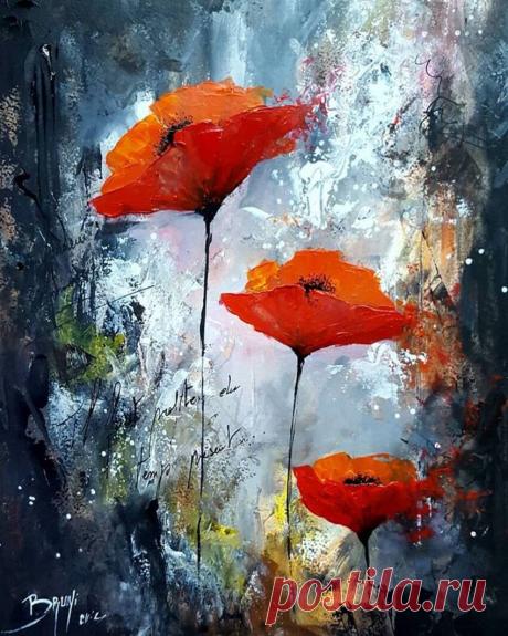 Маки, маки - алые маки... Художник Эрик Бруни (Eric Bruni)