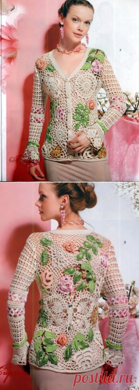 Вязаный жакет крючком Summer Lace